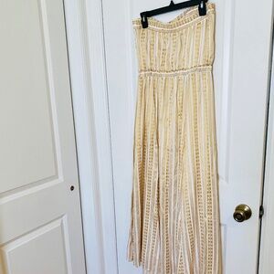DREW  - Summer Strapless white and gold maxi dress - New with Tags Wedding